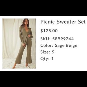Free People Picnic Sweater Set
